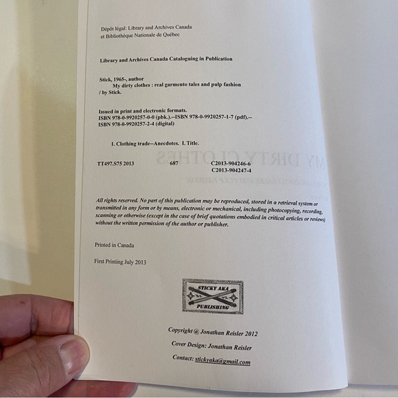 My Dirty Clothes paperback book 2023 pressing GUC, written by Stick. - Picture 3 of 7